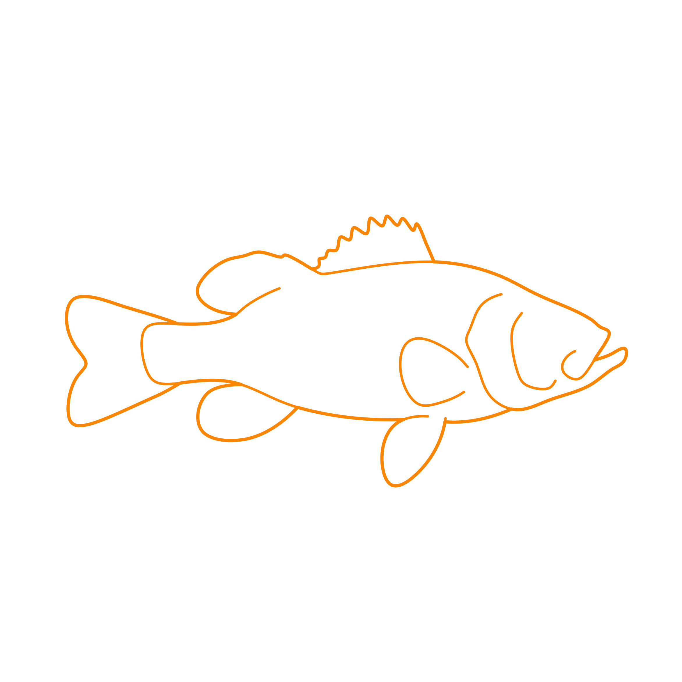 Animals Freshwater Fish Smallmouth Bass Sticker Outline Svg File Free Vectors